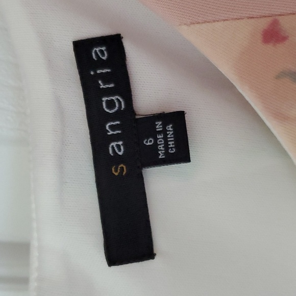 Sangria Size 6 Pink Floral Scuba Sheath Dress - Picture 3 of 5